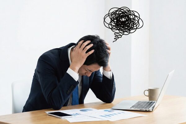 管理不足で失敗して頭を抱える男性