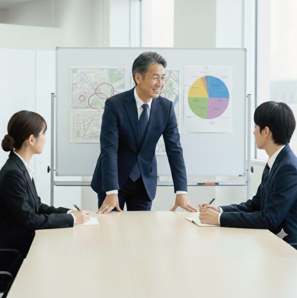 地域の特性を会議で確認する様子